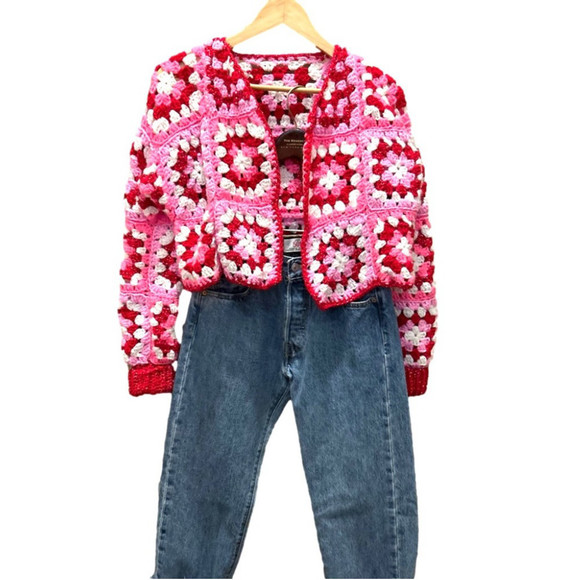 Crochet sweater cardigan O/S - Picture 4 of 5